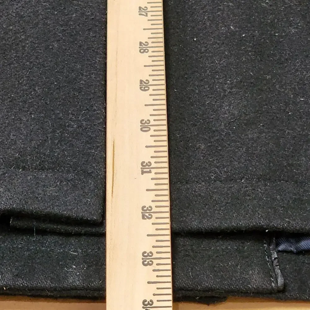 GUESS Pea Coat Mens Medium Black Wool Blend Quilted Double Breasted Winter